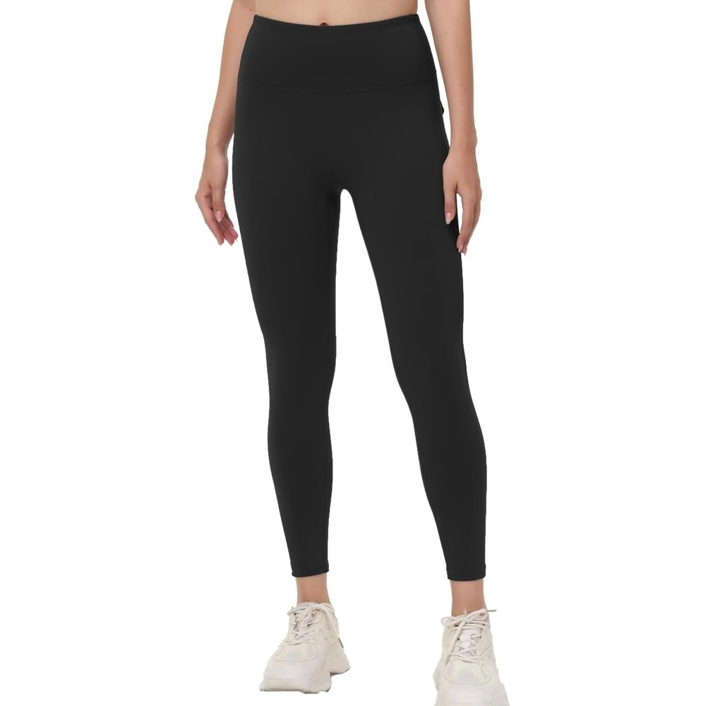 Black‎ High Waisted Cargo Pocket Workout Leggings Women's Activewear Size Medium